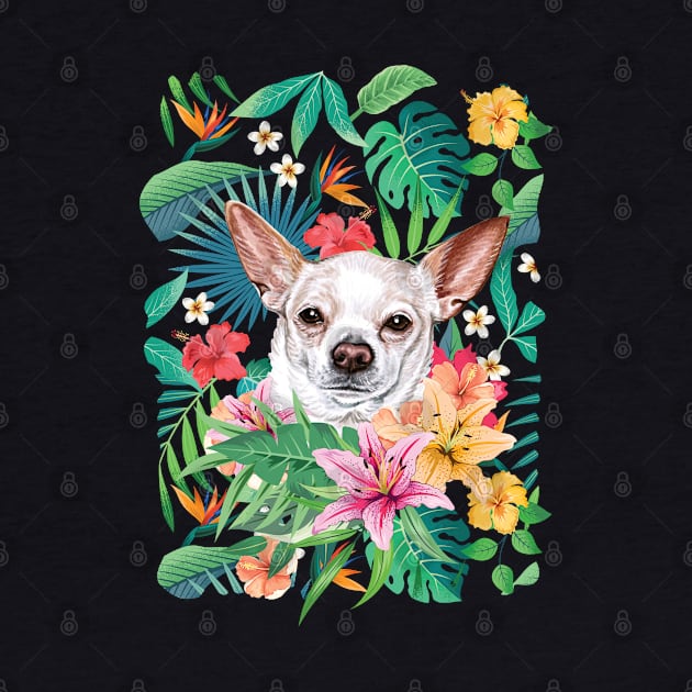 Tropical Short Haired White Chihuahua 2 by LulululuPainting